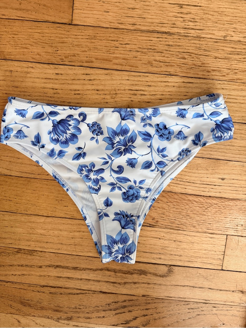 Women’s XS Blue White Floral Bikini Bottom Swim Bottom